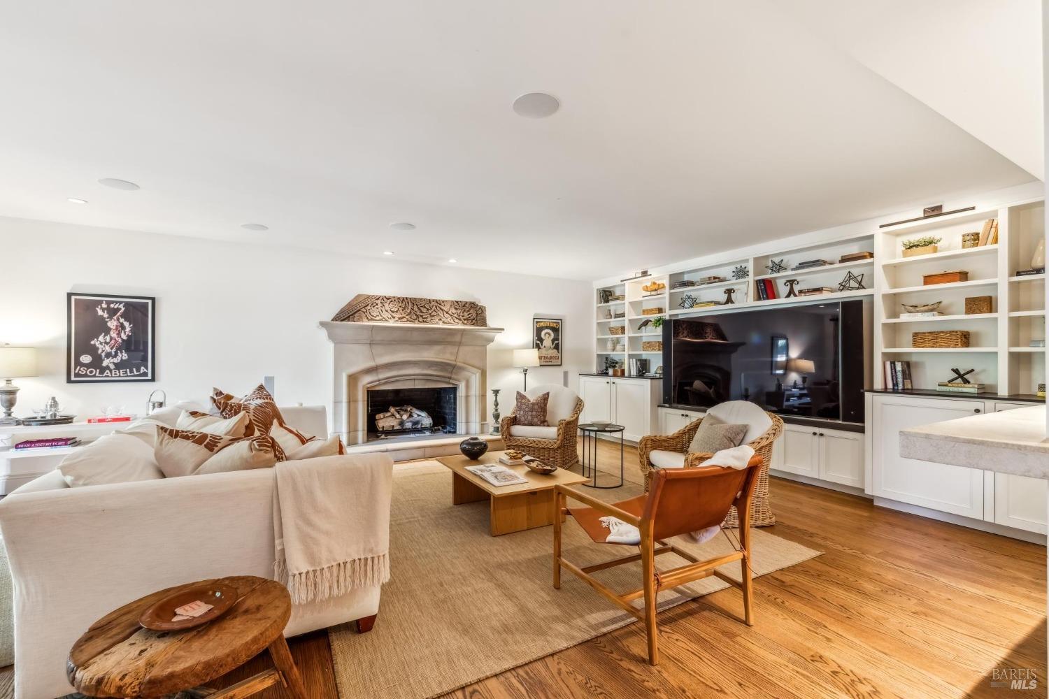 110 Mountain View Avenue San Rafael, CA 94901 - Photo 27 of 83 Media lounge with built in sound system and a gas fireplace.