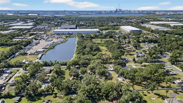 an aerial view of a city with lots of residential buildings