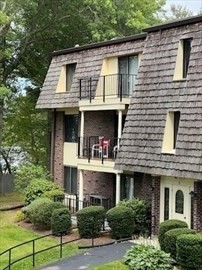 a front view of a house with plants