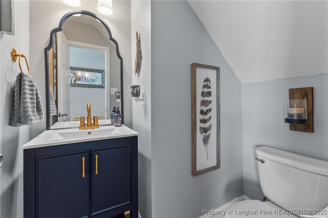 619 Cape Fear Road Raeford, NC 28376 - Photo 13 of 23 a bathroom with a toilet a sink and mirror