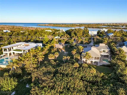 a view of a lake with a city