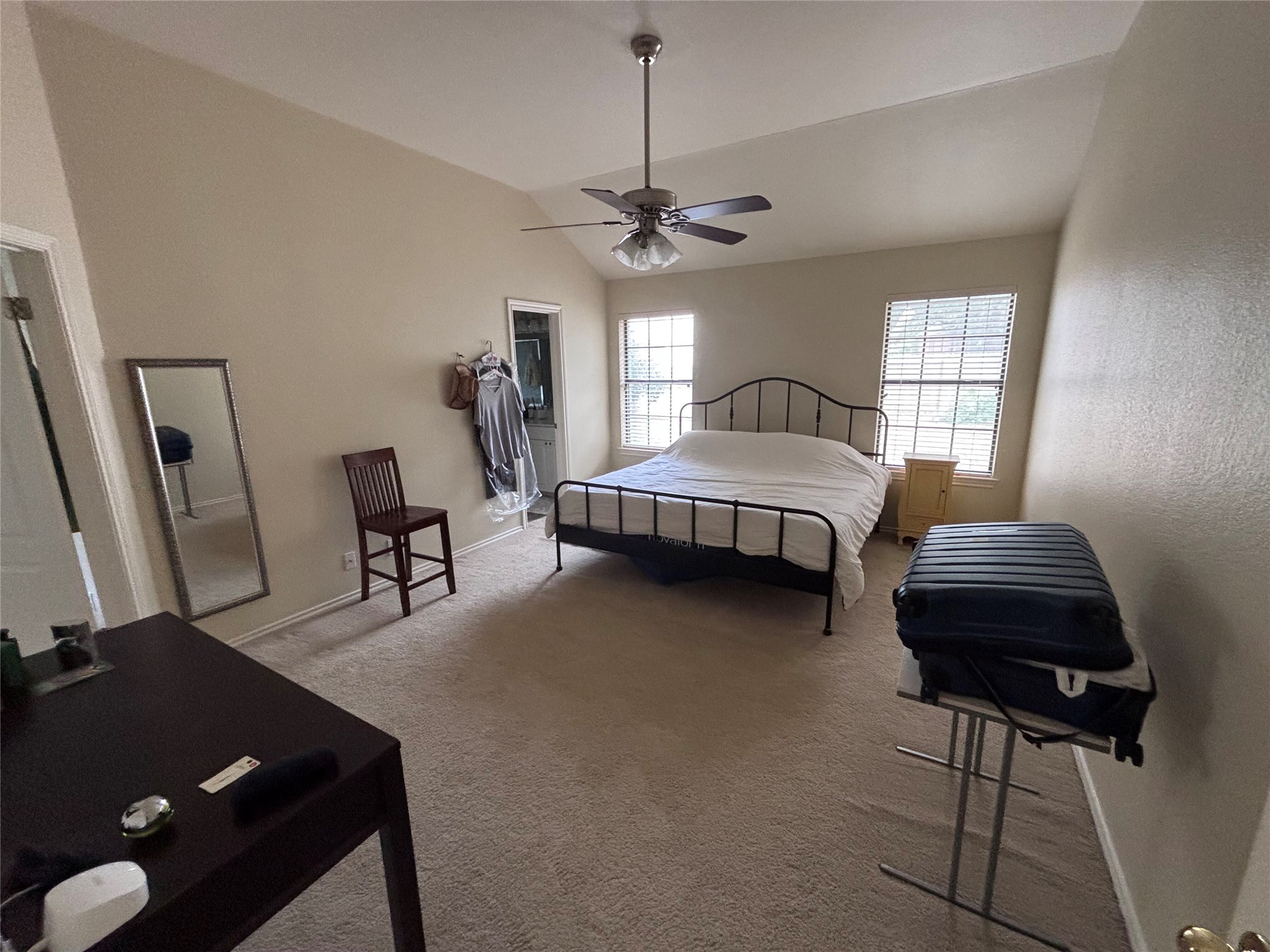 1316 Mesquite Road Cedar Park, TX 78613 - Photo 9 of 24 A vaulted ceiling crowns this generously proportioned bedroom, offering ample space and serene comfort.