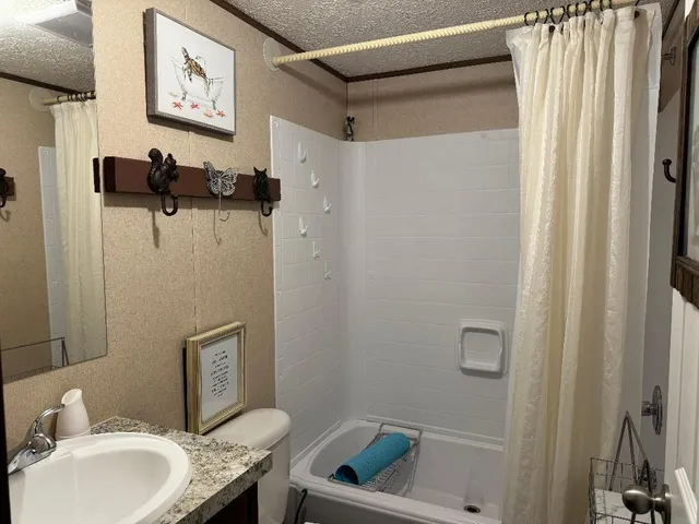 a bathroom with a sink and toilet