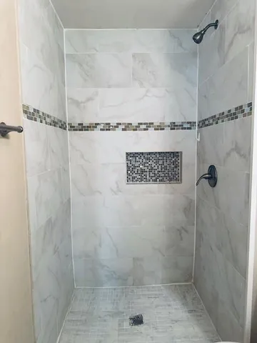 a bathroom with a shower