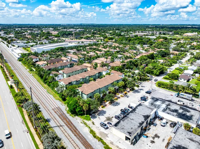an aerial view of a city