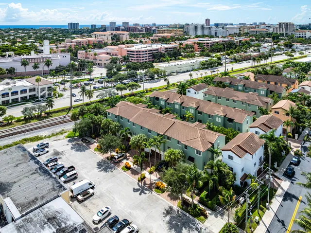 an aerial view of a city