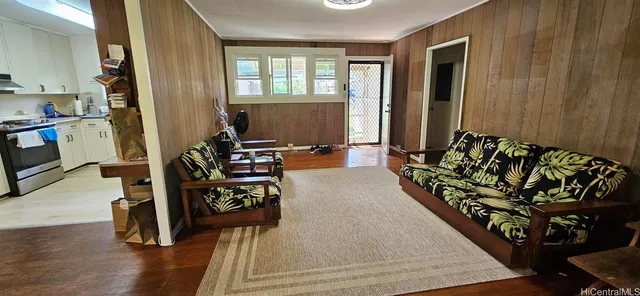 a living room with furniture