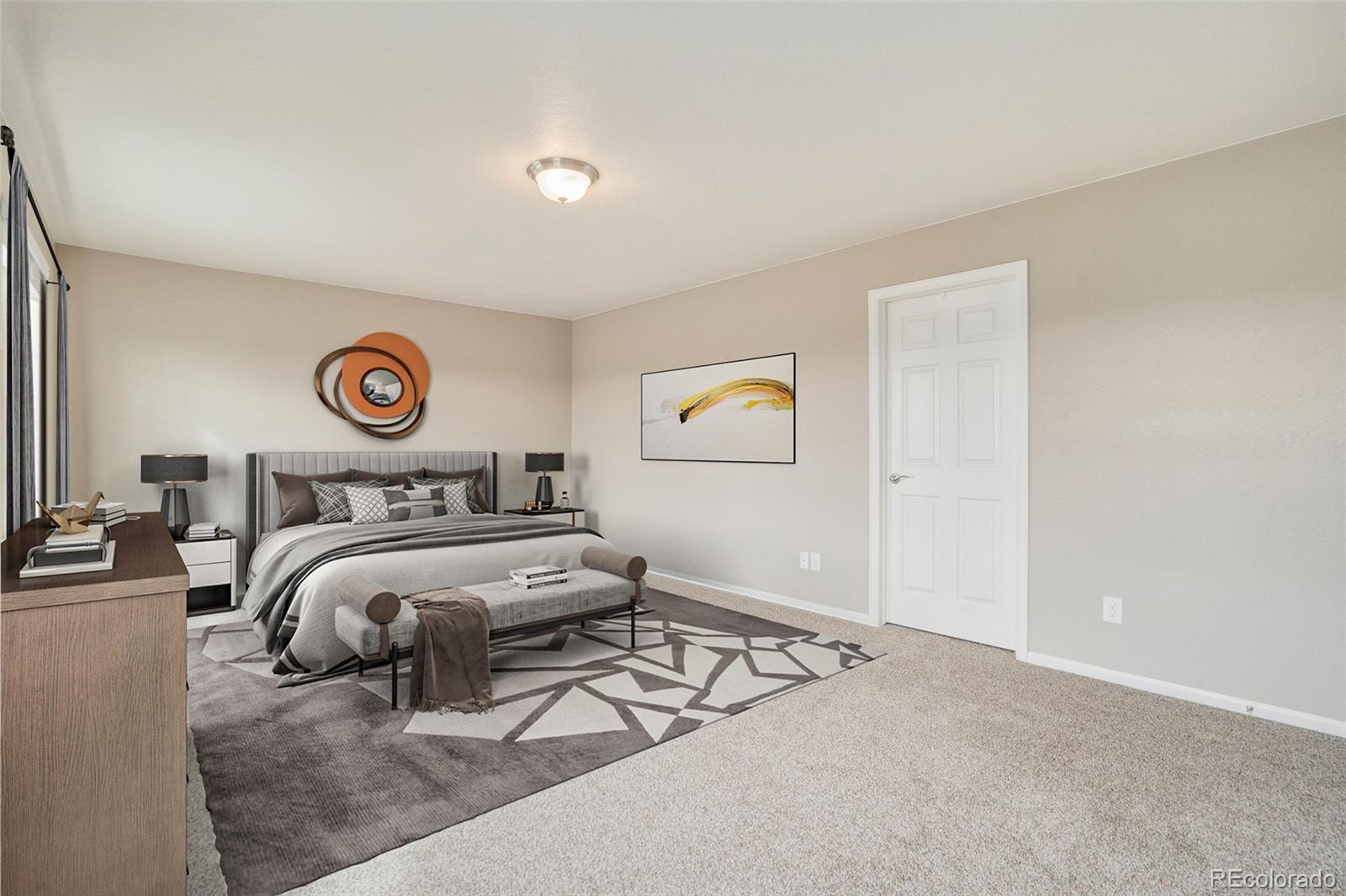 415 3rd Street Severance, CO 80550 - Photo 15 of 27 a bed room with a bed and a lamp