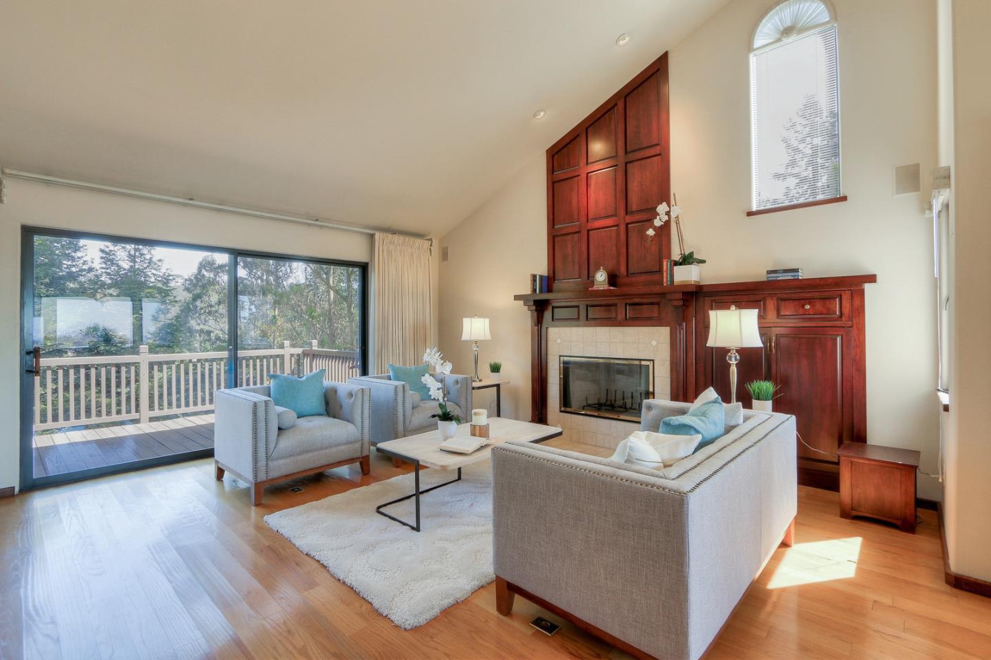 6840 Buckingham Boulevard Berkeley, CA 94705 - Photo 40 of 50 a living room with fireplace furniture and a large window