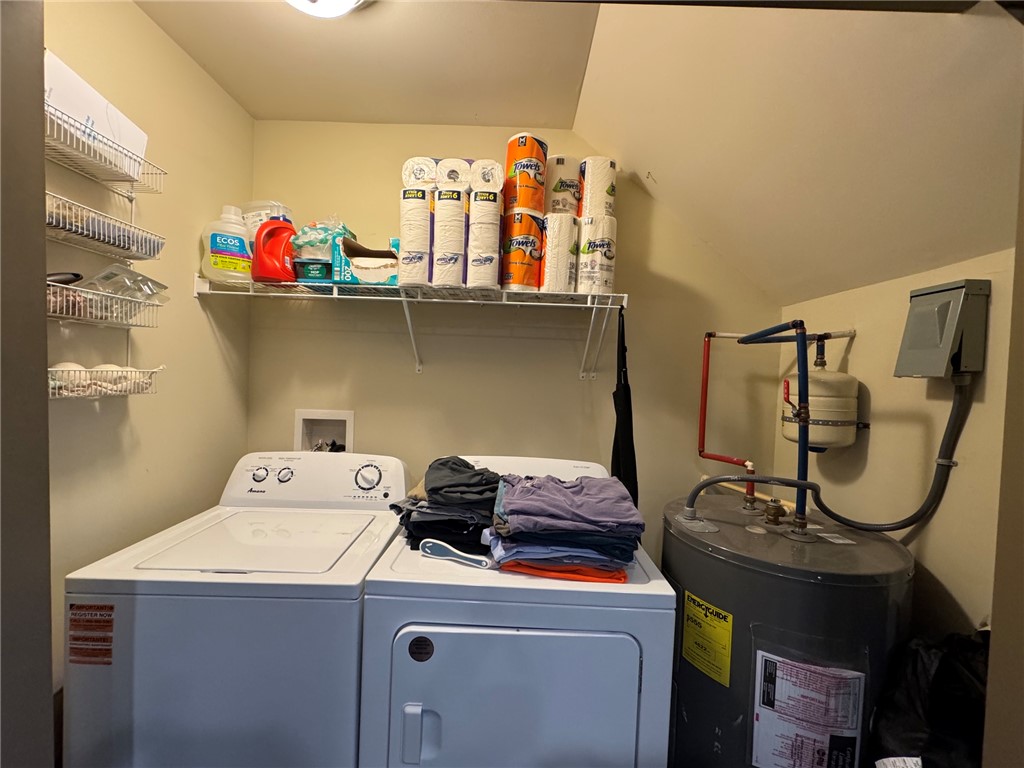 235 Pendleton Road, Unit A Clemson, SC 29631 - Photo 6 of 16 Functional laundry space featuring essential appliances and practical storage solutions.