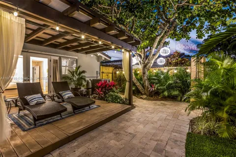 a view of a chairs and tables in the patio