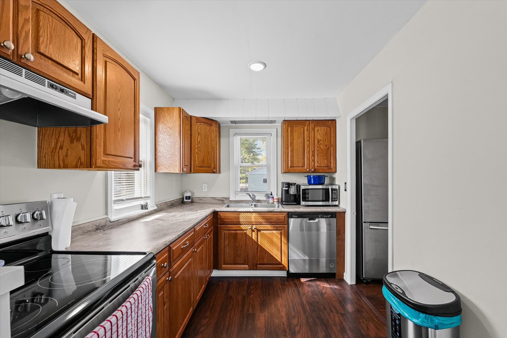 209 South Walnut Street Buckley, IL 60918 - Photo 15 of 30 a kitchen with a sink and wooden floor