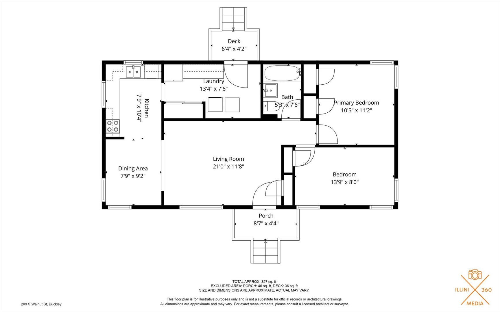 209 South Walnut Street Buckley, IL 60918 - Photo 30 of 30 a picture of a floor plan