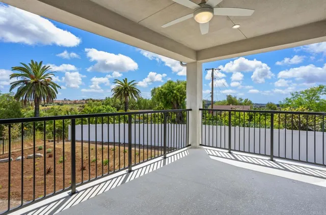 a view of a city from a balcony