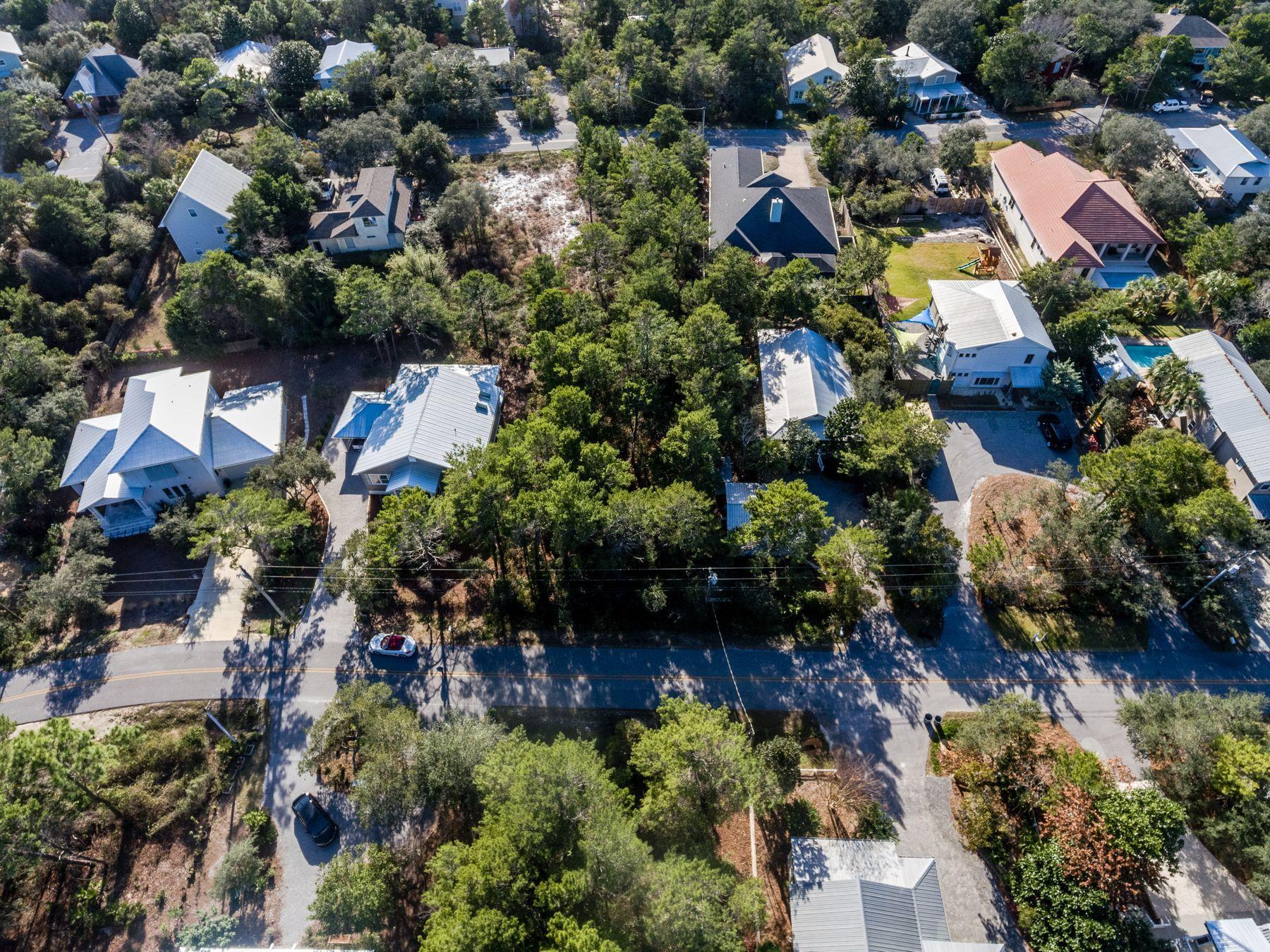 Lot 21 Crescent Road Santa Rosa Beach, FL 32459 - Photo 7 of 17 an aerial view of residential house with outdoor space and trees all around