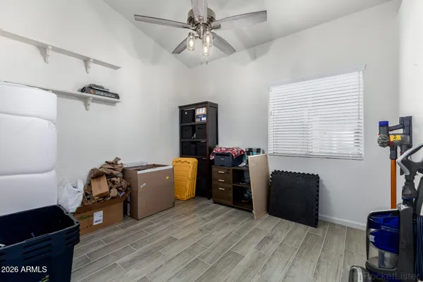 a room with furniture and a window