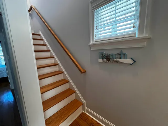 a view of a hallway with workspace
