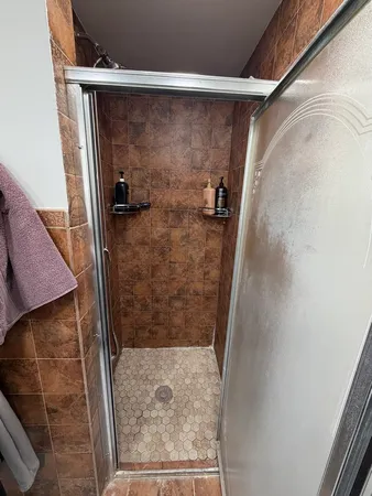 a bathroom with a shower