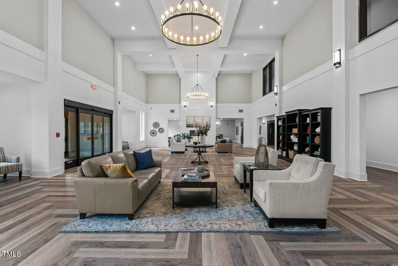 1001 Mulford Court, Unit B1 Knightdale, NC 27545 - Photo 3 of 41 a living room with fireplace furniture and a wooden floor