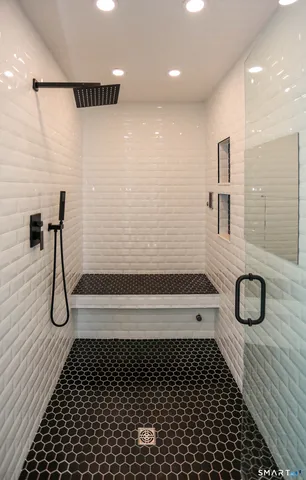 a bathroom with a shower