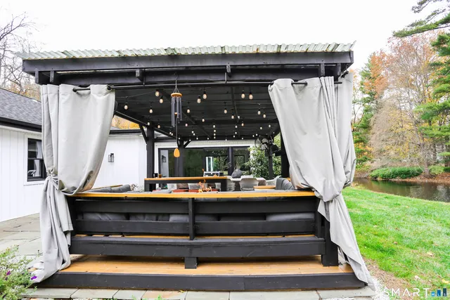 a view of outdoor space with seating