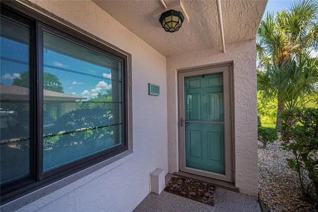 a view of a front door of a house