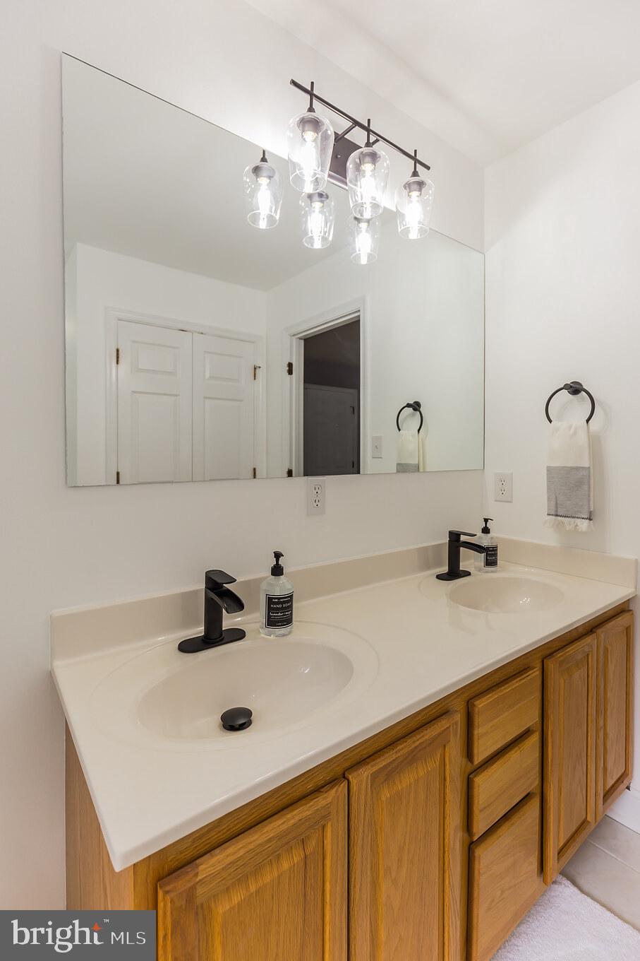 11598 Big Sandy Run Road Lusby, MD 20657 - Photo 25 of 30 a bathroom with a sink double vanity and a mirror