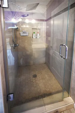 a bathroom with a shower