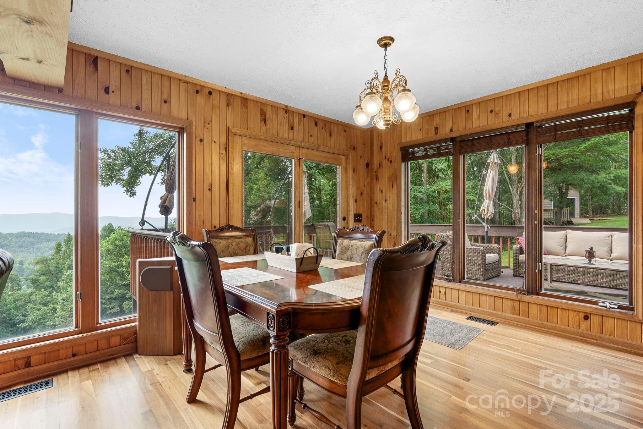 4415 Laurel Ridge Drive Lenoir, NC 28645 - Photo 12 of 48 a dining room with furniture a chandelier and wooden floor