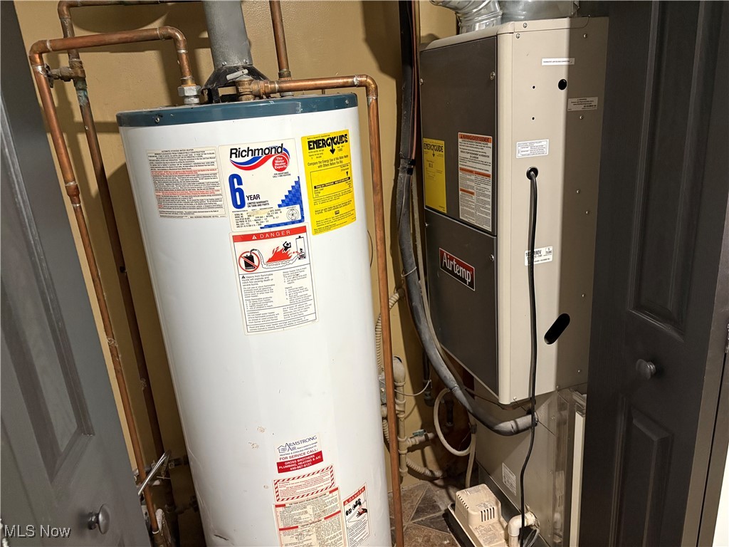 678 High Bridge Road Vermilion, OH 44089 - Photo 8 of 8 Utility room with water heater and heating unit