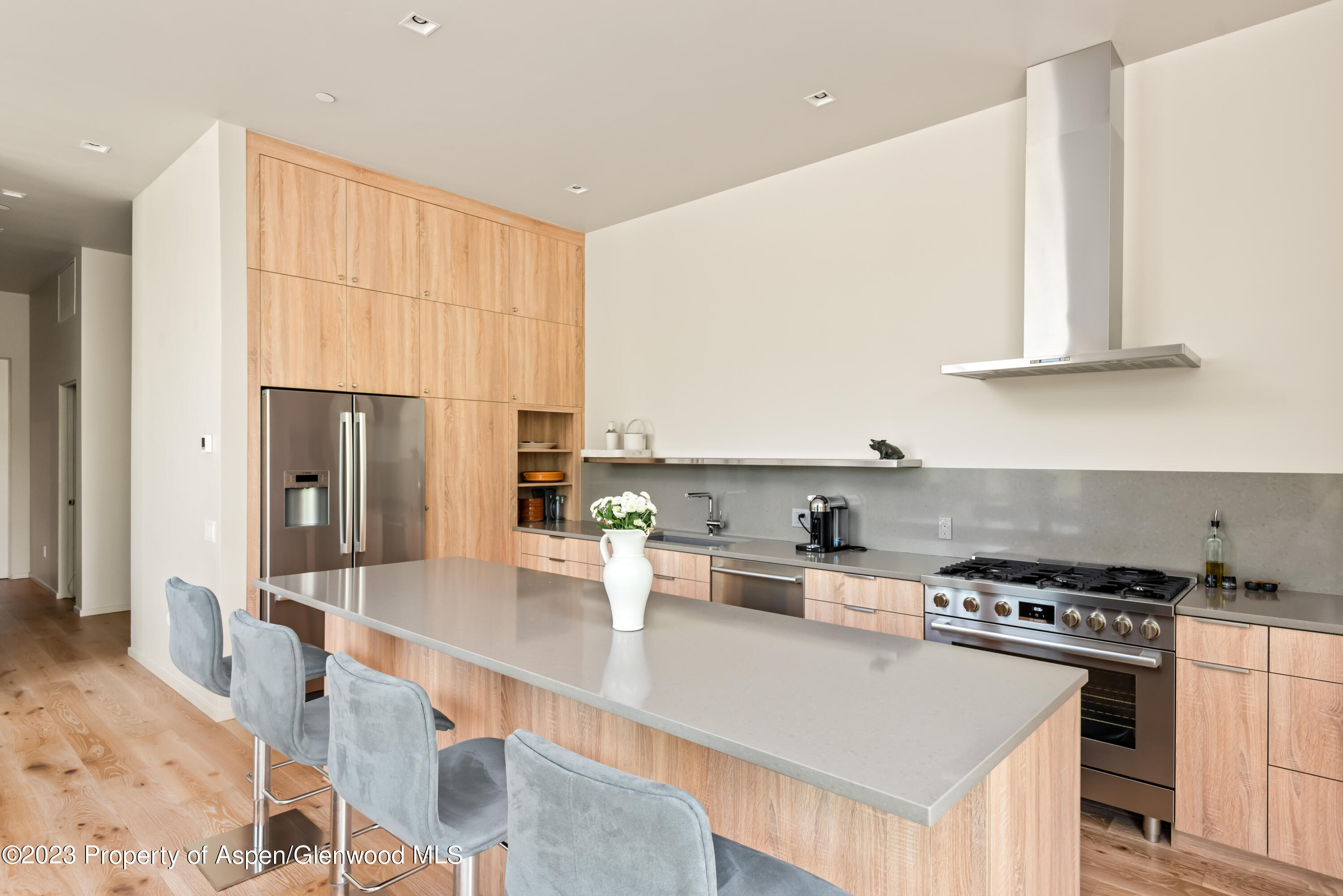 103 Willits Lane, Unit 203 Basalt, CO 81621 - Photo 4 of 17 a kitchen with stainless steel appliances a stove a sink a refrigerator and cabinets