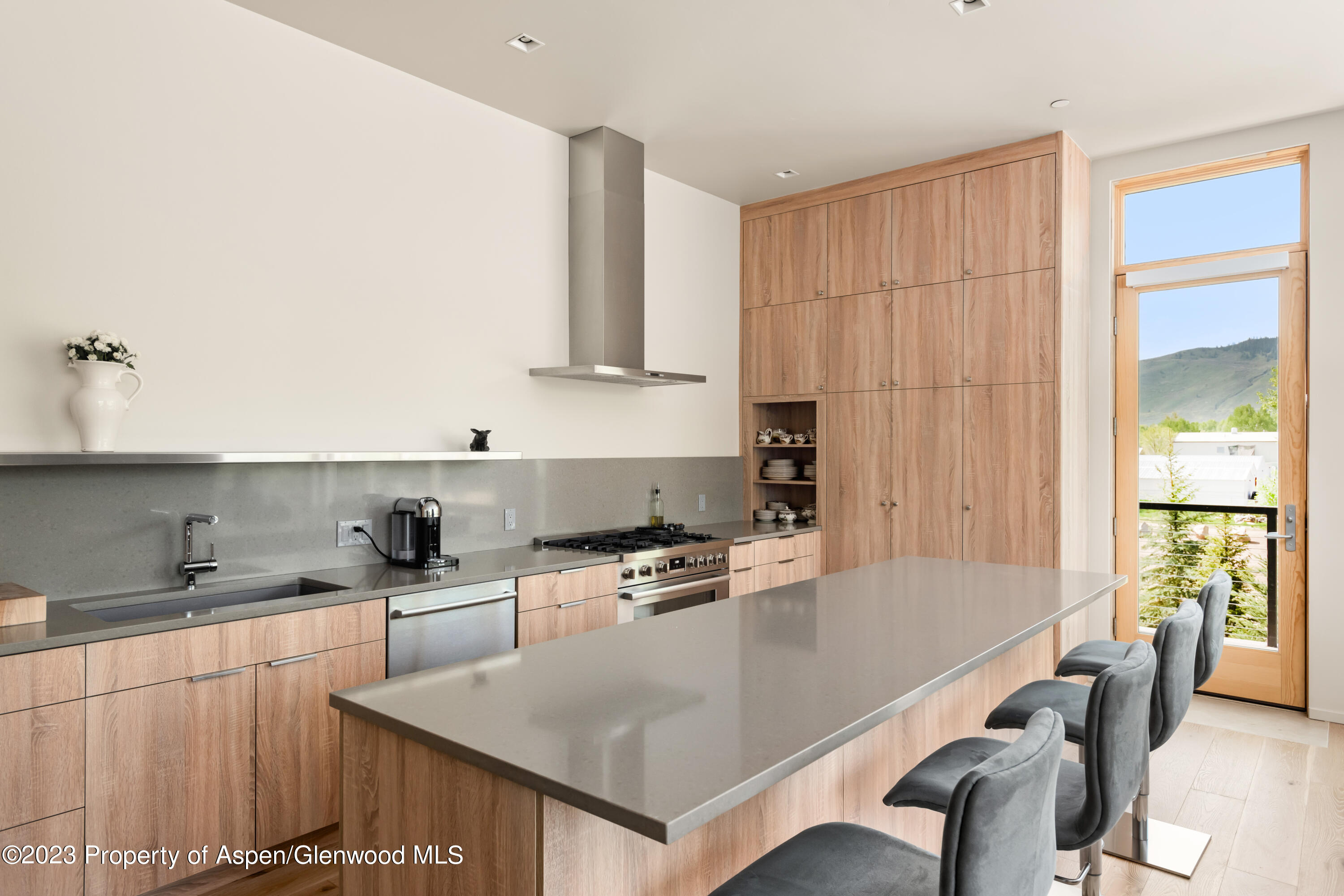 103 Willits Lane, Unit 203 Basalt, CO 81621 - Photo 5 of 17 a kitchen with stainless steel appliances granite countertop a stove a sink and a refrigerator