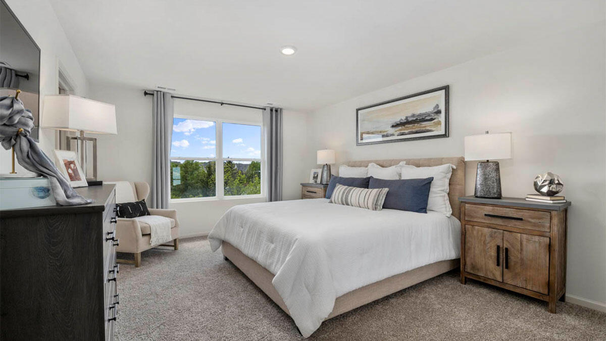 10365 Blaine Street Crown Point, IN 46307 - Photo 41 of 51 a bedroom with a bed wooden floor and window