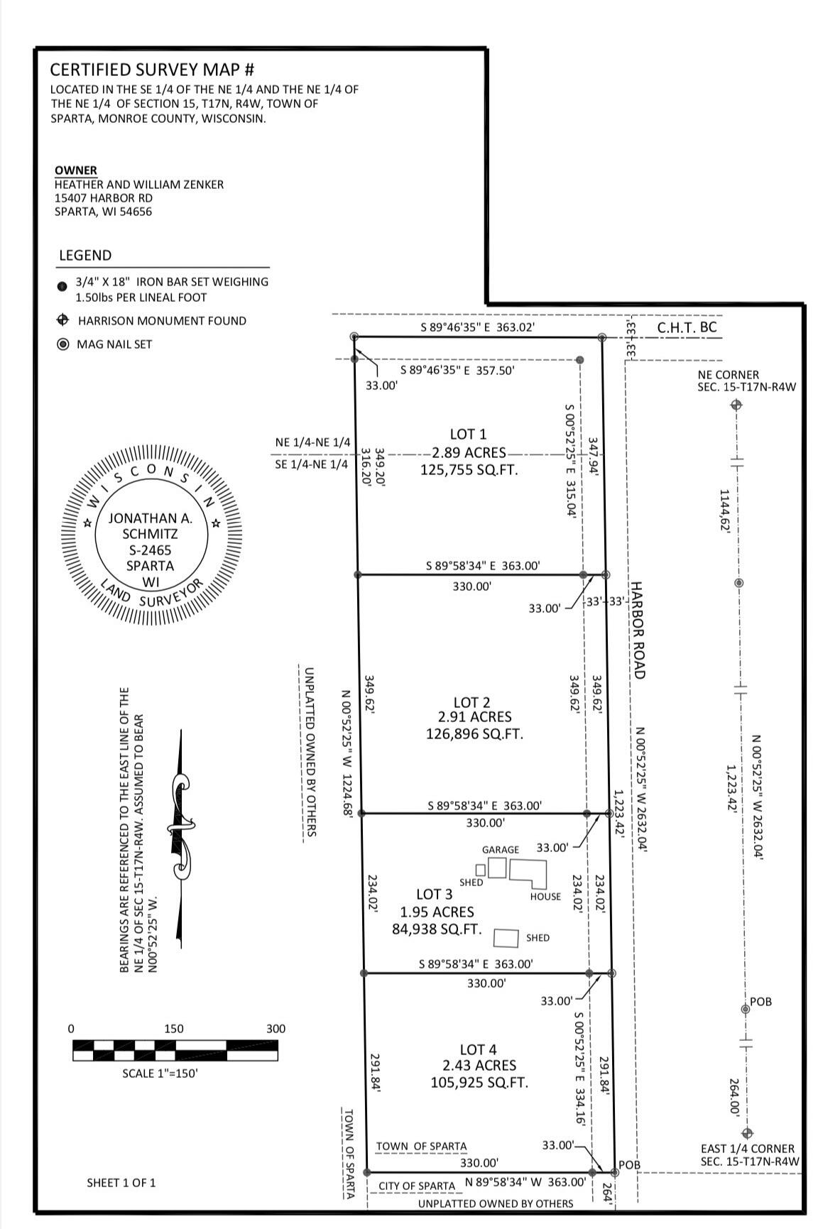Lot 2 Harbor Road Sparta, WI 54656 - Photo 1 of 1 Zenker Lot Map