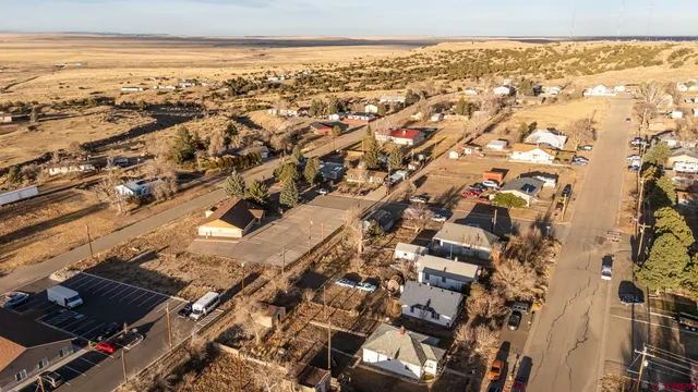 a city view with tall buildings