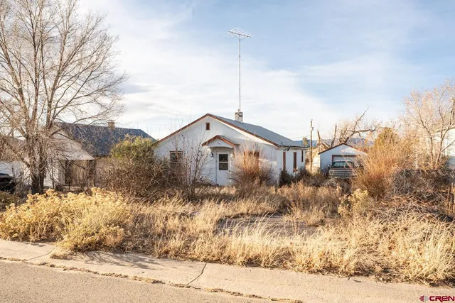 a front view of a house with a yard covered in snow