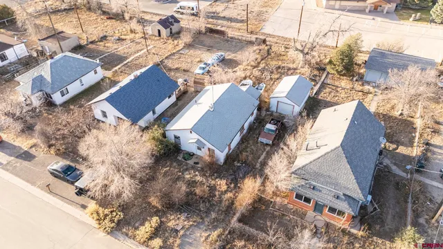 an aerial view of a building