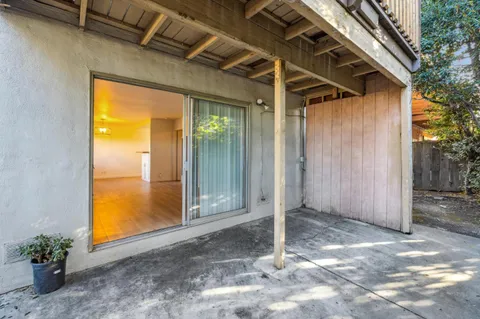 a view of a wooden door