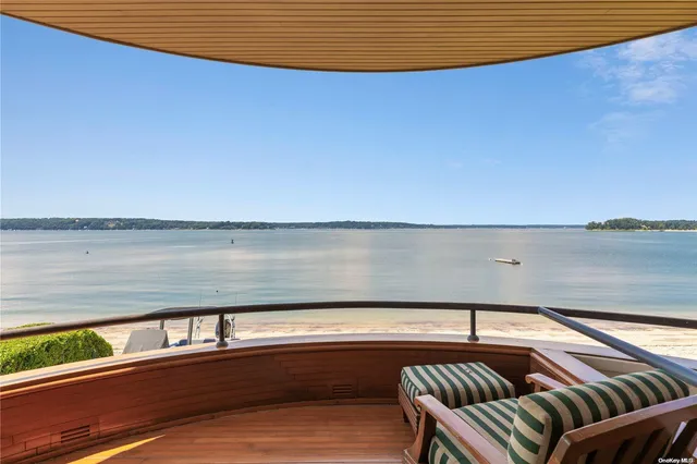 a view of sitting area with lake view