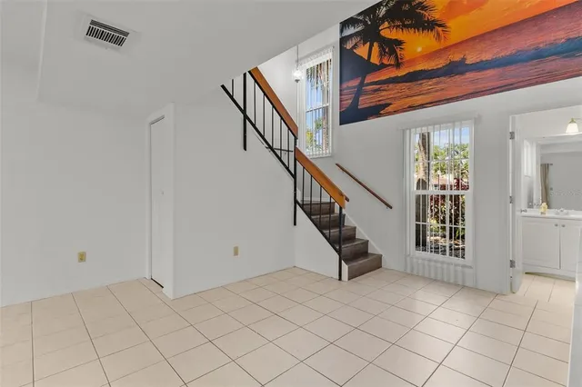 a view of an entryway with stairs