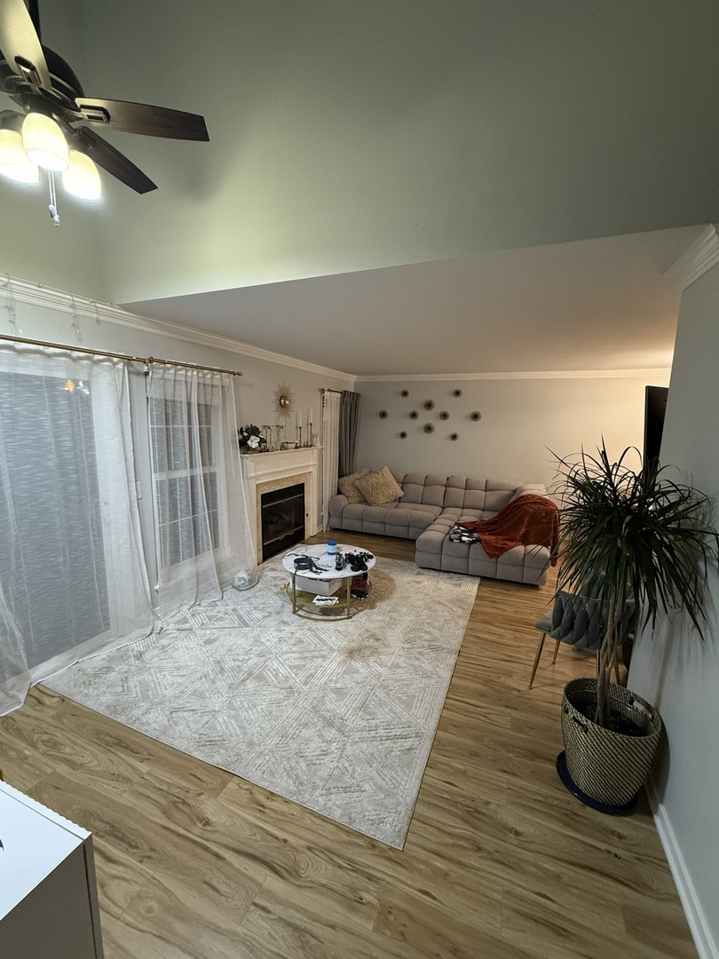 1063 Stillwater Road, Unit 1063 Elgin, IL 60120 - Photo 6 of 17 a living room with furniture and a fireplace