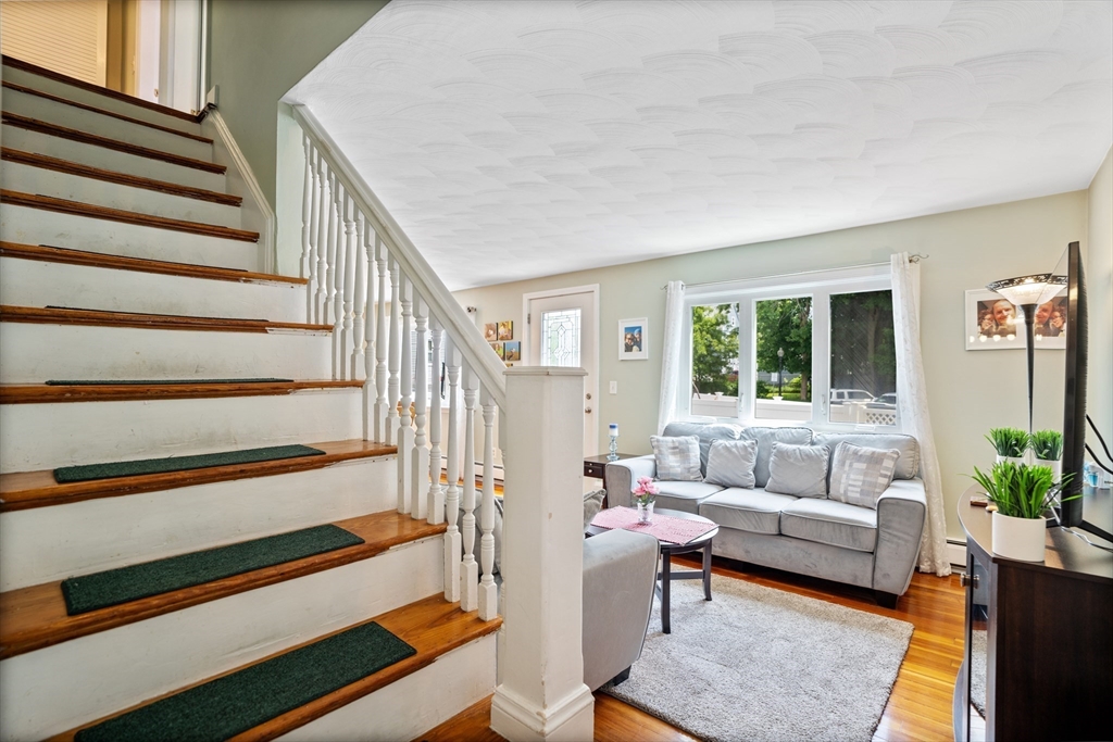 19 Belcher Street Winthrop, MA 02152 - Photo 19 of 33 a living room with wooden floor and a potted plant