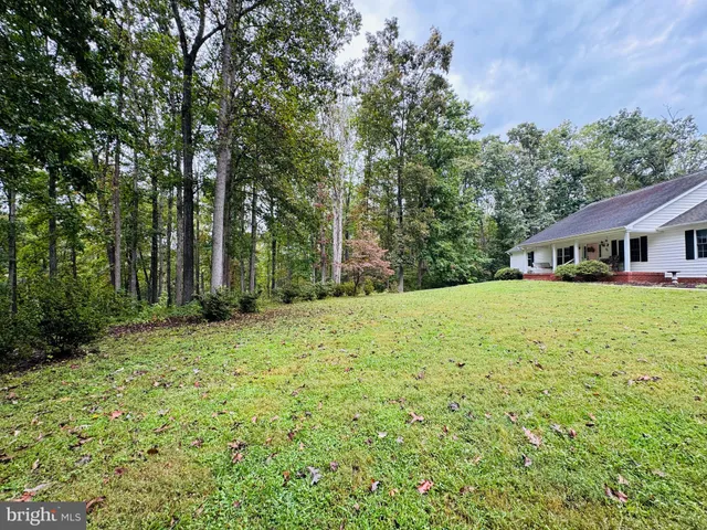 a front view of a house with yard and green space