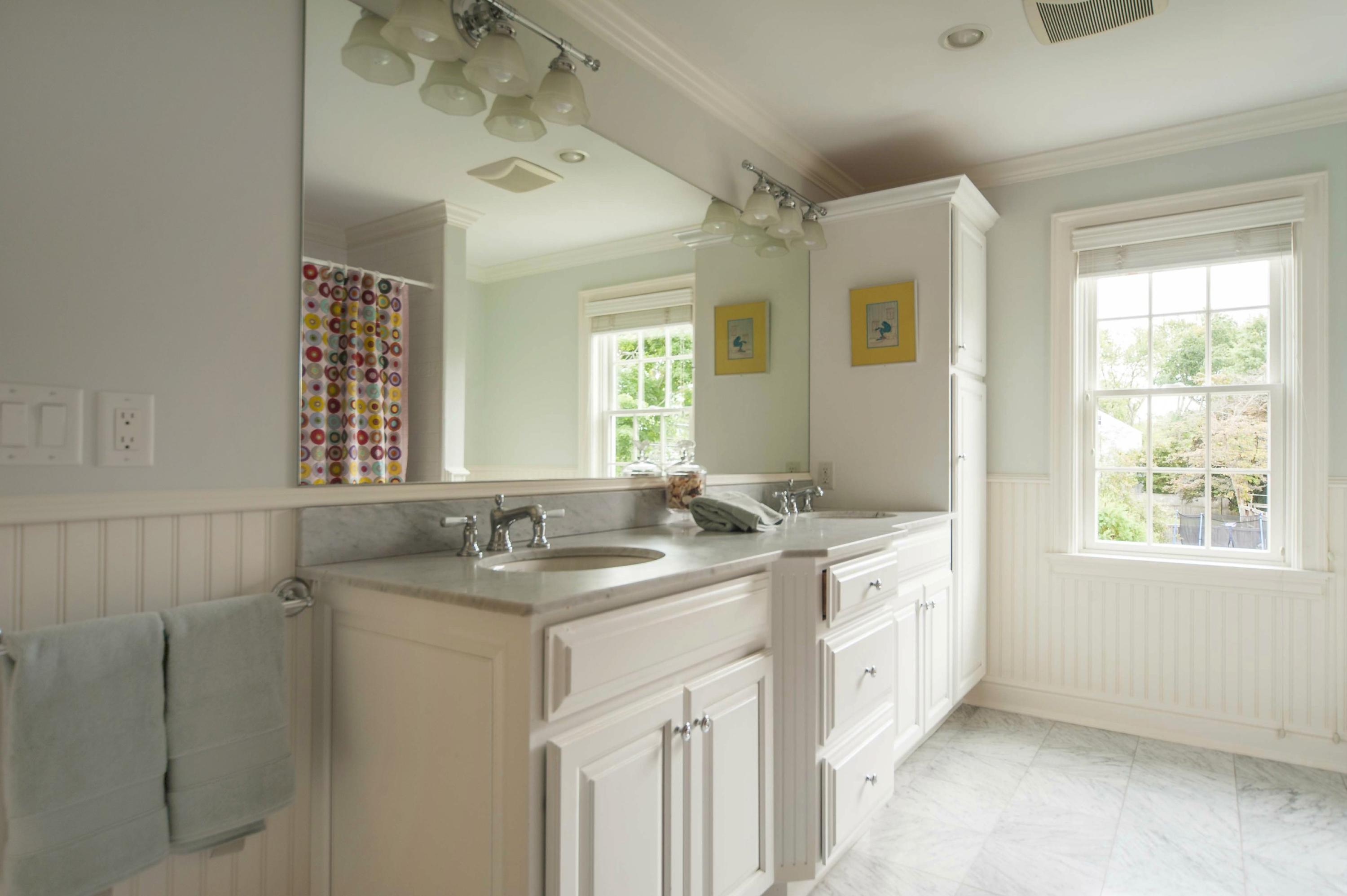 2 Hampton Road Darien, CT 06820 - Photo 17 of 25 a bathroom with a granite countertop sink mirror and double