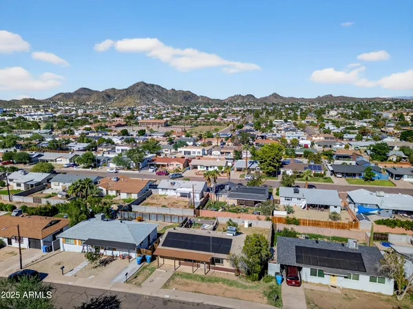 an aerial view of a city