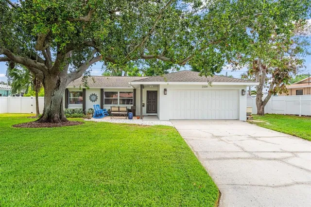 front view of a house with a yard