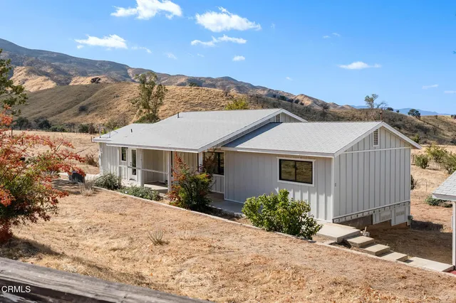 a view of an outdoor space and mountain view