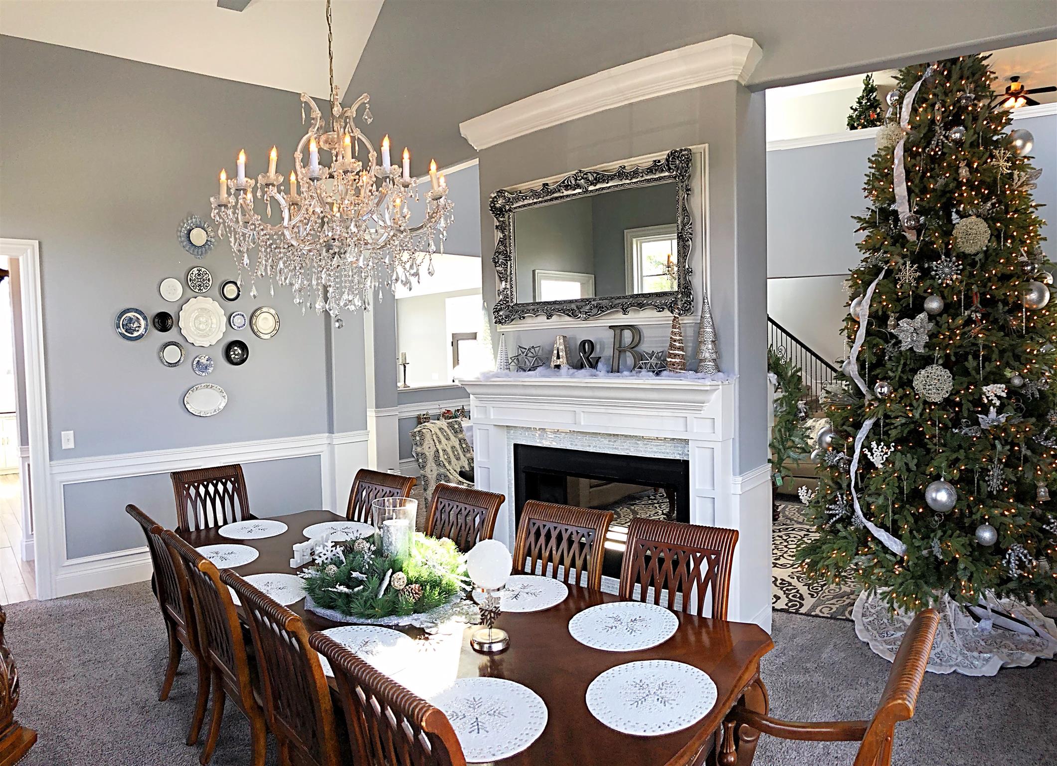 3379 Maxie Jones Road Springfield, TN 37172 - Photo 12 of 30 a dining room with furniture a chandelier and wooden floor