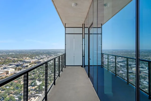 an view of city from balcony