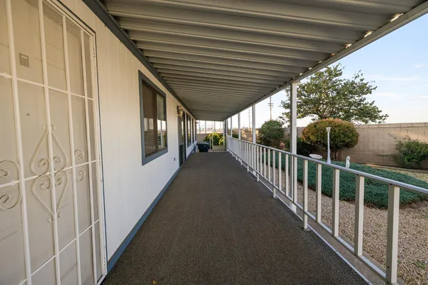 a view of a balcony